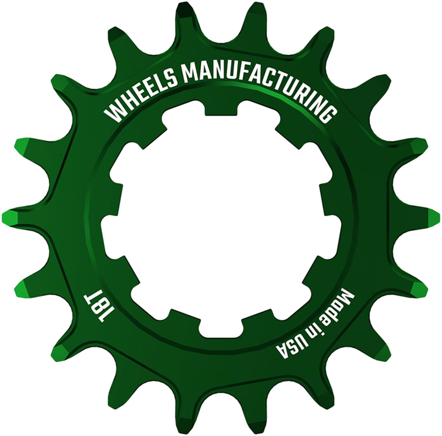 Wheels Manufacturing SOLO-SPEED Cog - 18t, Fits SOLO-SPLINE and SOLO-XD kits, Green