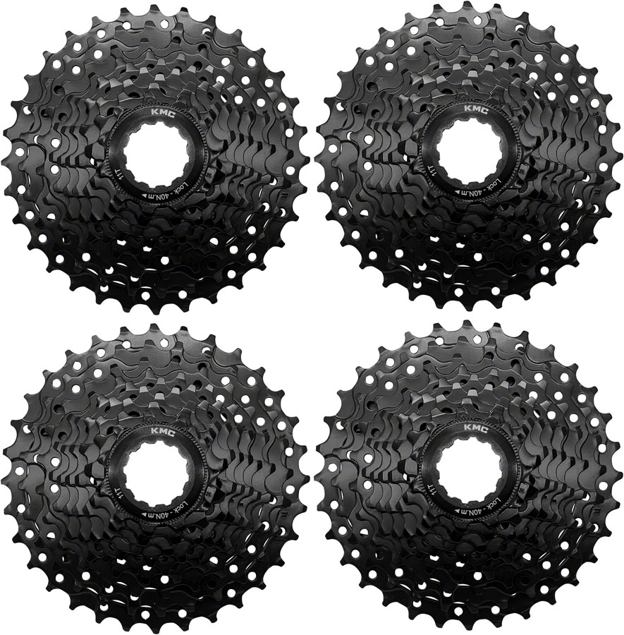 KMC REACT Cassette - 9-Speed, 11-32t, HG Driver Compatible, Black, 4 pk.