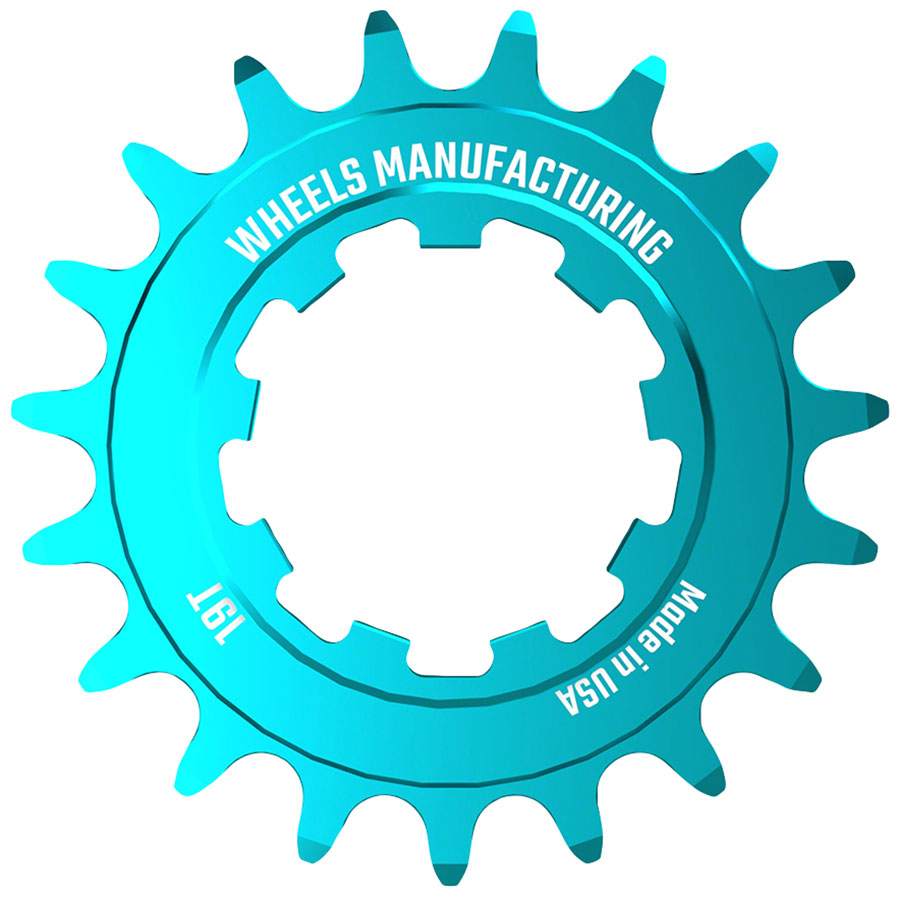 Wheels Manufacturing SOLO-SPEED Cog - 19t, Fits SOLO-SPLINE and SOLO-XD kits, Teal