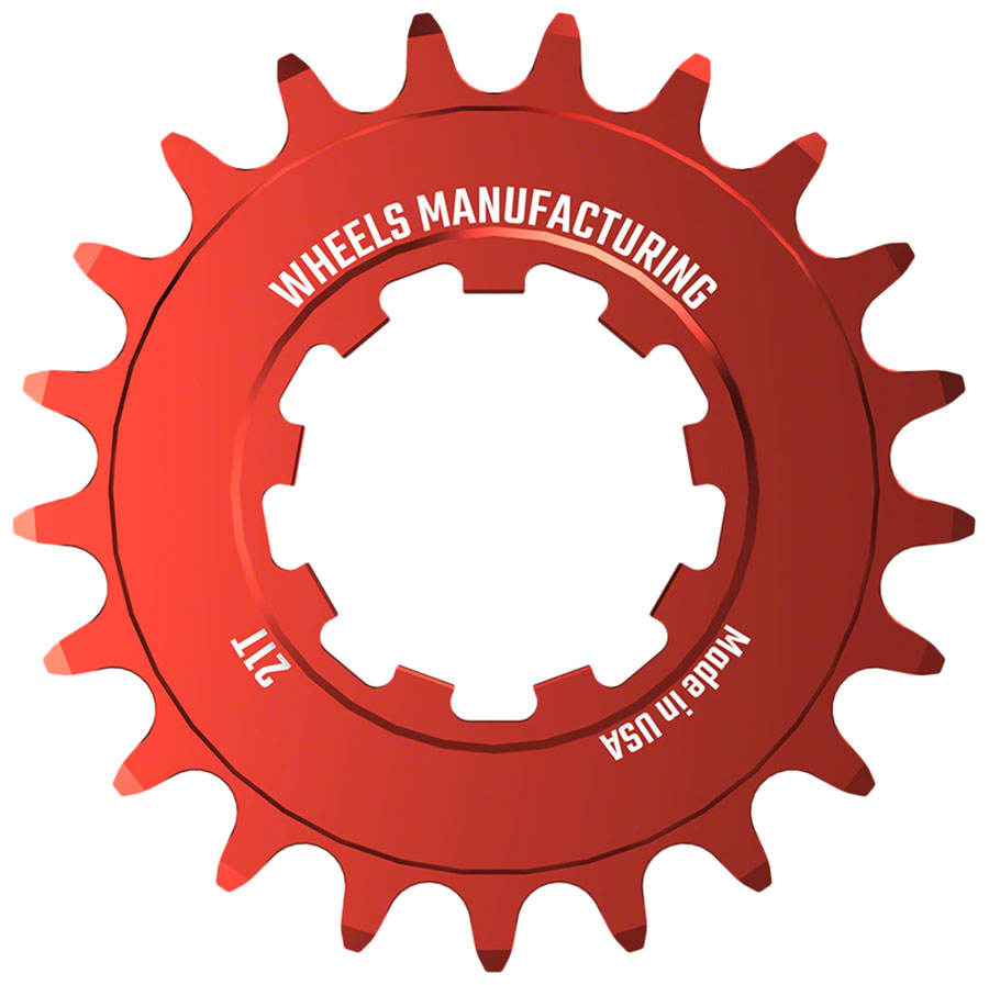 Wheels Manufacturing SOLO-SPEED Cog - 21t, Fits SOLO-SPLINE and SOLO-XD kits, Red
