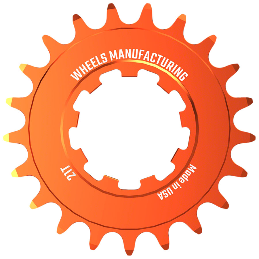 Wheels Manufacturing SOLO-SPEED Cog - 21t, Fits SOLO-SPLINE and SOLO-XD kits, Orange