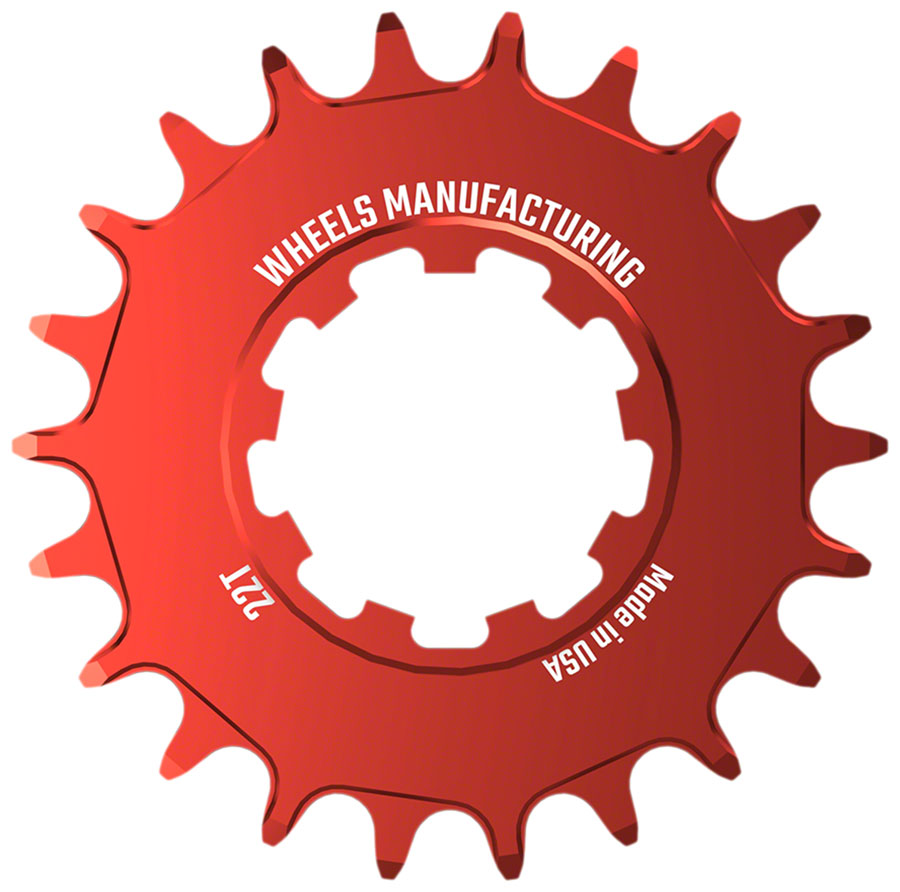 Wheels Manufacturing SOLO-SPEED Cog - 22t, Fits SOLO-SPLINE and SOLO-XD kits, Red