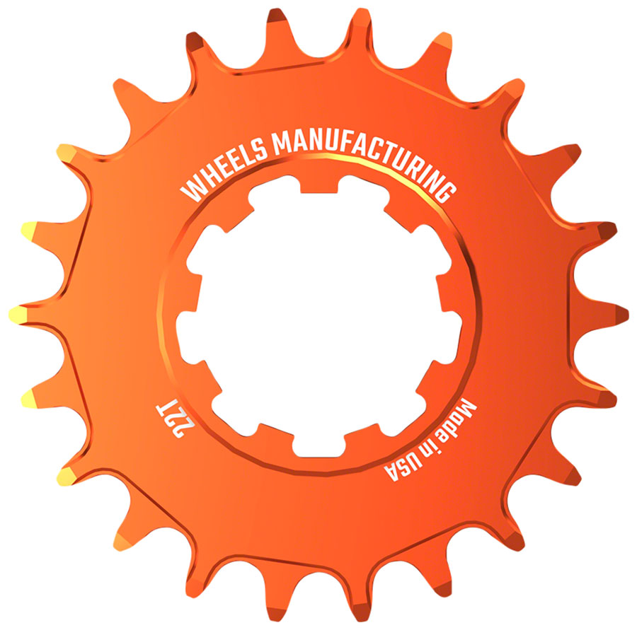 Wheels Manufacturing SOLO-SPEED Cog - 22t, Fits SOLO-SPLINE and SOLO-XD kits, Orange