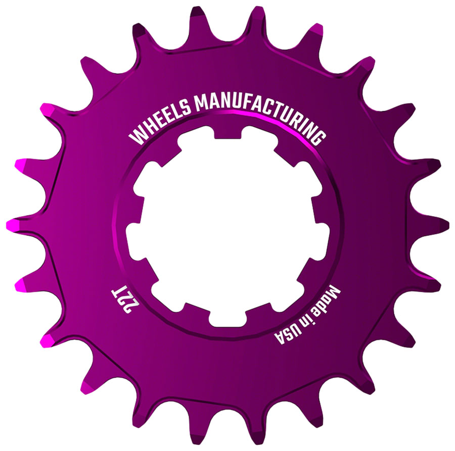 Wheels Manufacturing SOLO-SPEED Cog - 22t, Fits SOLO-SPLINE and SOLO-XD kits, Purple