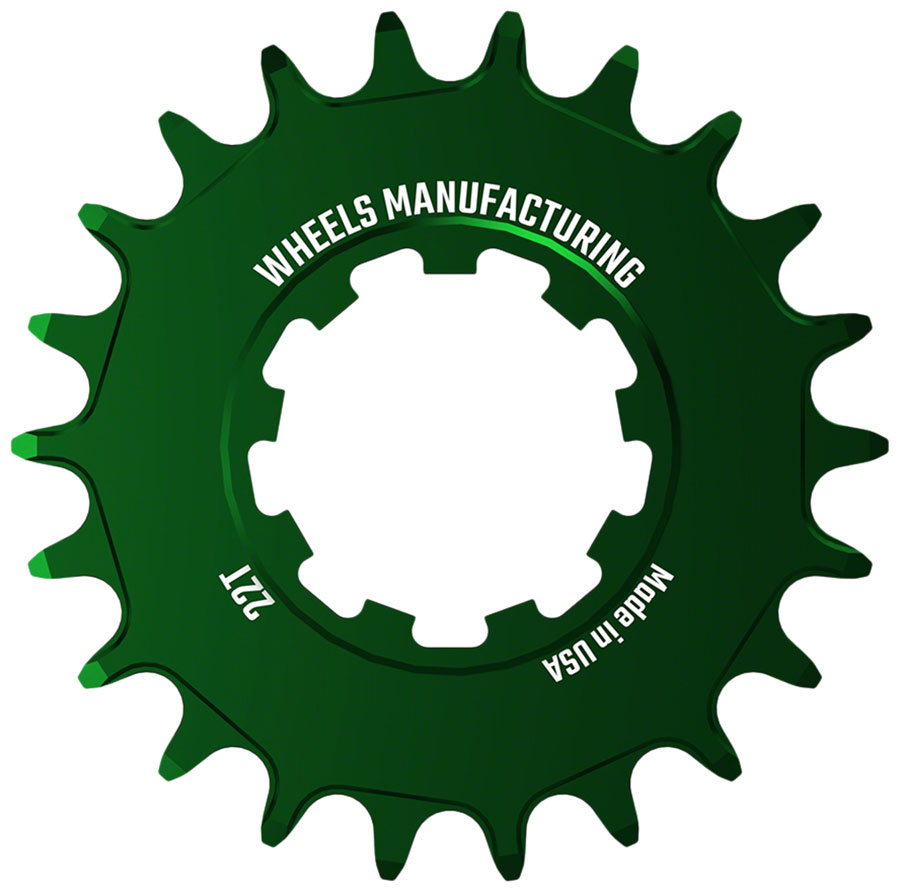 Wheels Manufacturing SOLO-SPEED Cog - 22t, Fits SOLO-SPLINE and SOLO-XD kits, Green
