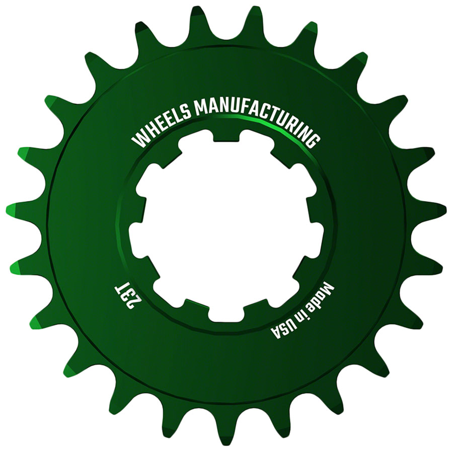 Wheels Manufacturing SOLO-SPEED Cog - 23t, Fits SOLO-SPLINE and SOLO-XD kits, Green