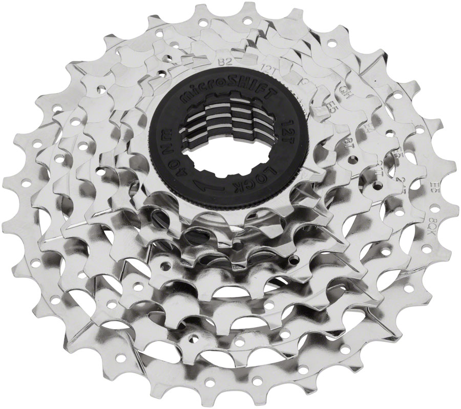 microSHIFT H07 Cassette - 7-Speed, 12-28t, Standard HG, Silver, Nickel-Plated