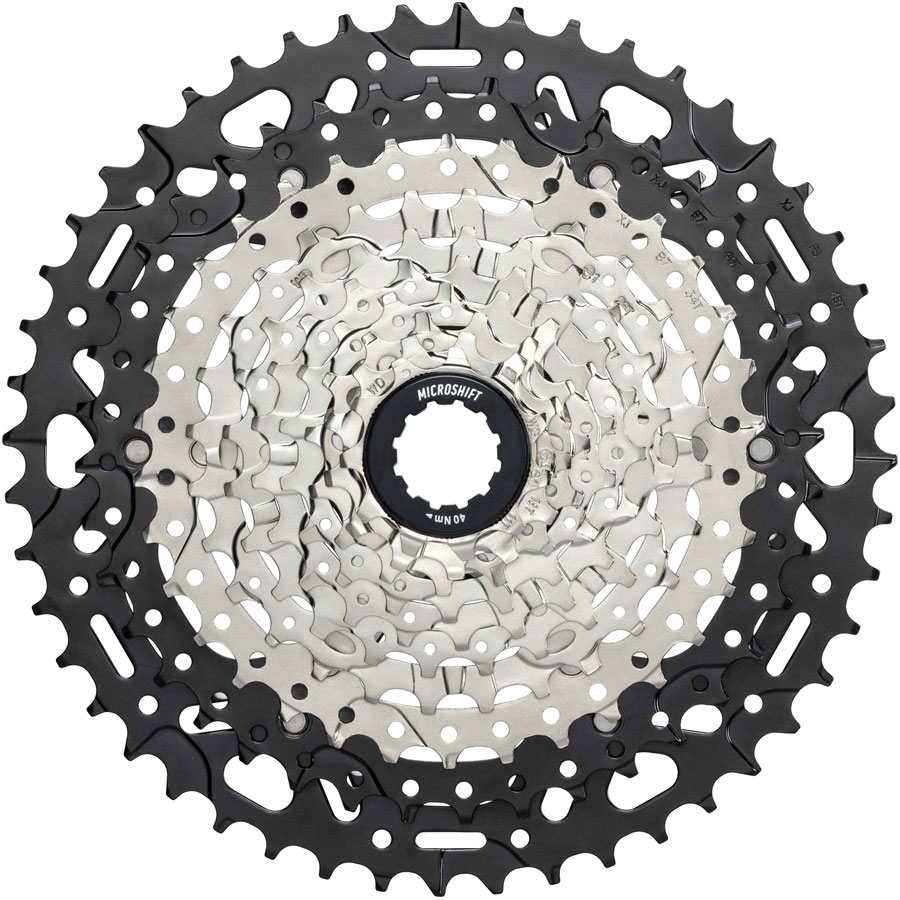microSHIFT Advent MX E-Series Cassette - 10-Speed, 11-48t, Silver/Black, For HG Driver