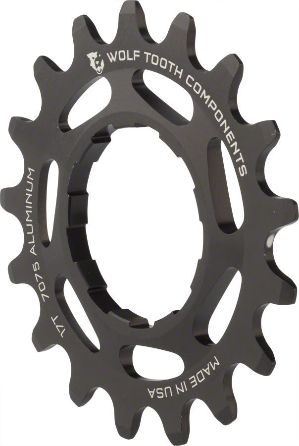 Wolf Tooth Single Speed Aluminum Cog - 17t, Compatible with 3/32" Chains, Black