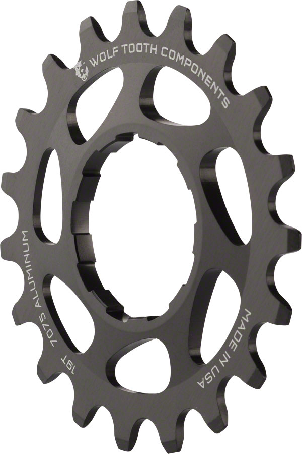Wolf Tooth Single Speed Aluminum Cog - 19t, Compatible with 3/32" Chains, Black