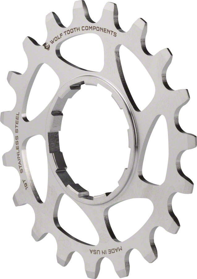 Wolf Tooth Single Speed Stainless Steel Cog - 19t, Compatible with 3/32" Chains