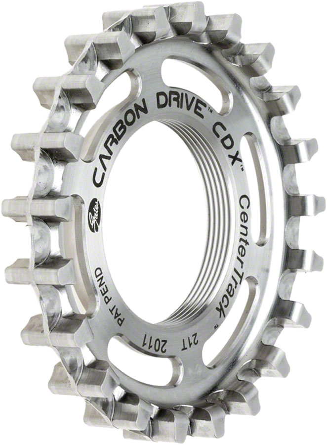 Gates Carbon Drive CDX CenterTrack Thread-On Fixie Rear Sprocket - 21t, Compatible with ISO Fixed Cog Threading, Silver