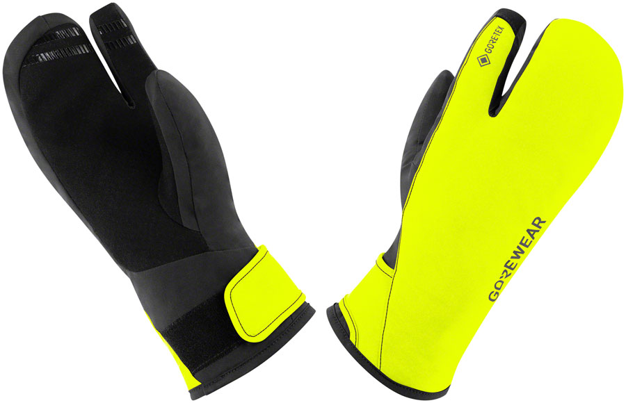 Gorewear Gore-Tex Insulated Trigger Gloves - Black/Neon Yellow, Men's, Small