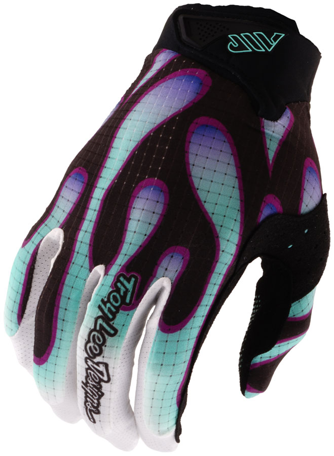 Troy Lee Designs Air Gloves – Overspray Black / Real Teal, Small