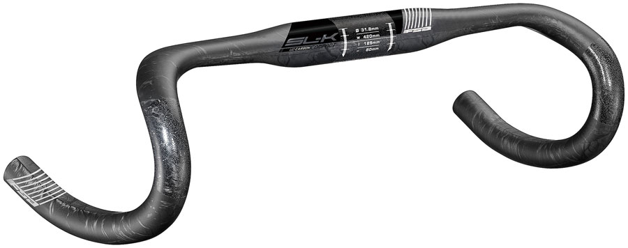 FSA SL-K Compact Handlebar, 31.8mm Clamp Diameter, 360mm Width, ACR Internal Routing Compatible – Carbon