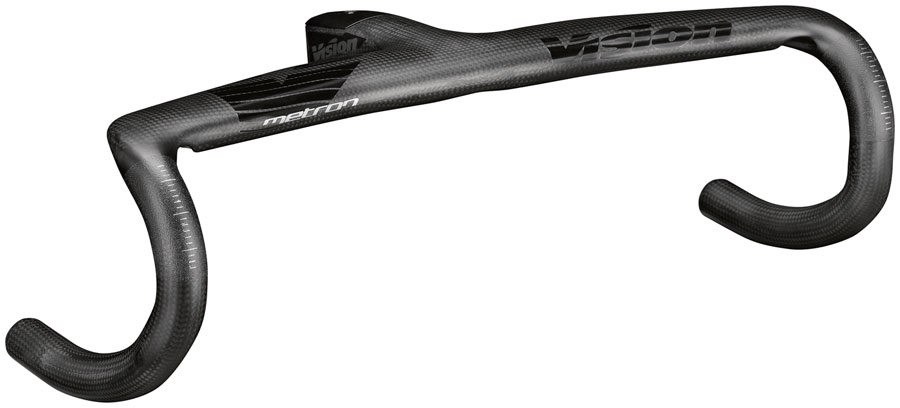 Vision Metron 5D ACR EVO Drop Handlebar, 38cm Width, 80mm Stem Length, -6° Angle, Integrated Carbon Design – Black