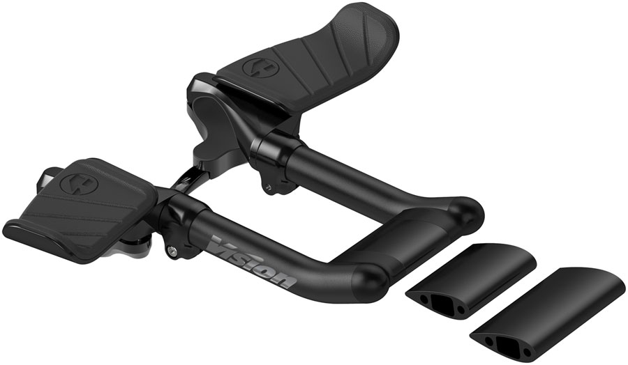 Vision Metron 5D ACR Mini TT Clip-ons, 117mm Extension Length, Compact Aero Profile, Compatible with Metron 5D Bars – Black