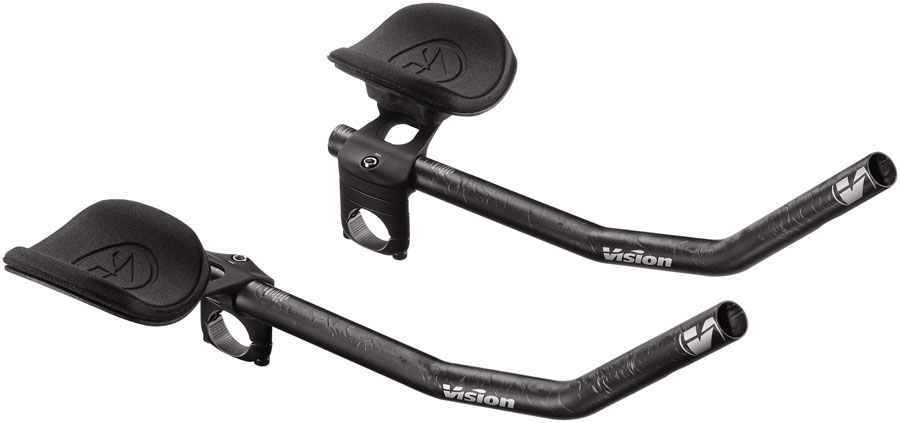Vision TriMax Carbon Clip-ons, 210–360mm Extension Range, J-Bend Shape, Aero Bar Add-on – Carbon