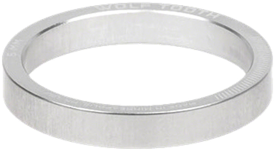 Wolf Tooth Precision Headset Stack Spacer - 5mm, Raw Silver, 1 pc.
