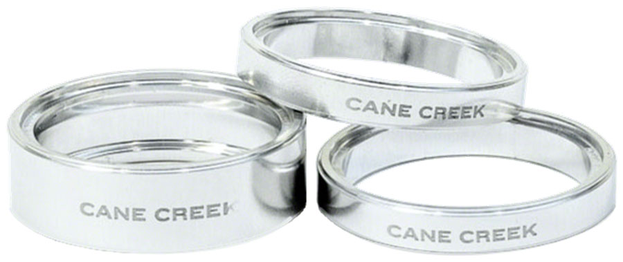 Cane Creek Interlok Chroma Studio Headset Spacer Kit - (1) 10mm, (2) 5mm, Silver