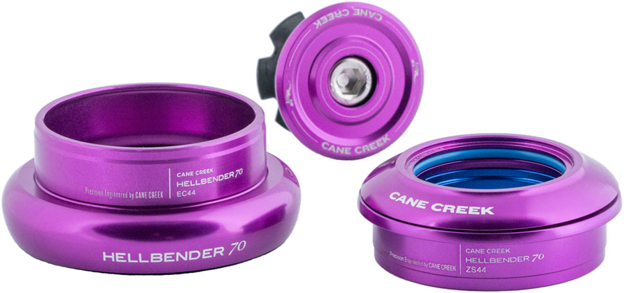Cane Creek Hellbender 70 Headset - ZS44/28.6/H8 Upper | EC44/40 Lower, Tapered, Purple