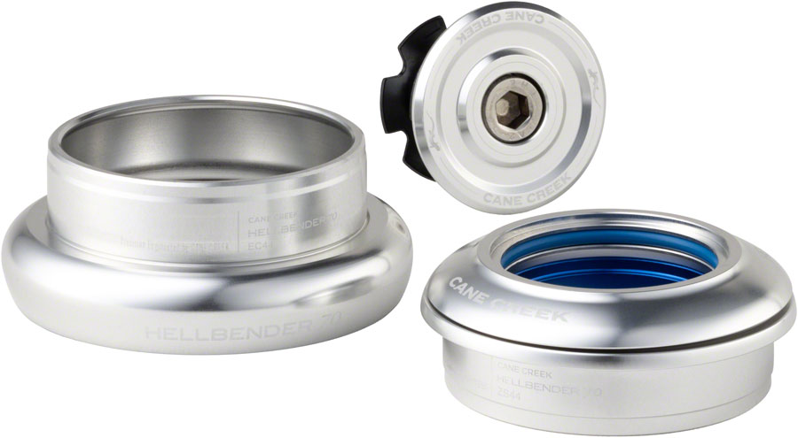Cane Creek Hellbender 70 Headset - ZS44/28.6/H8 Upper | EC44/40 Lower, Tapered, Silver