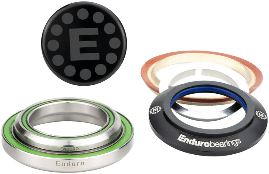 Enduro HDK-0013 Drop-In Headset Kit - IS41/28.6 Upper | IS52/40 Lower, 36x45, Angular Contact Bearings, Tapered, Black
