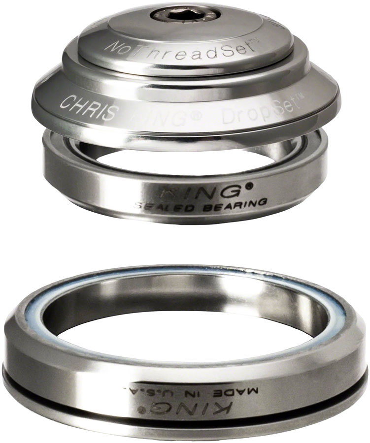 Chris King DropSet 3 Headset - 1-1/8 - 1.5", 41/52mm, 36 Deg, Silver