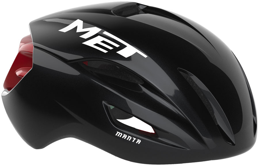 MET Manta Helmet - Black/Red Glossy, Large