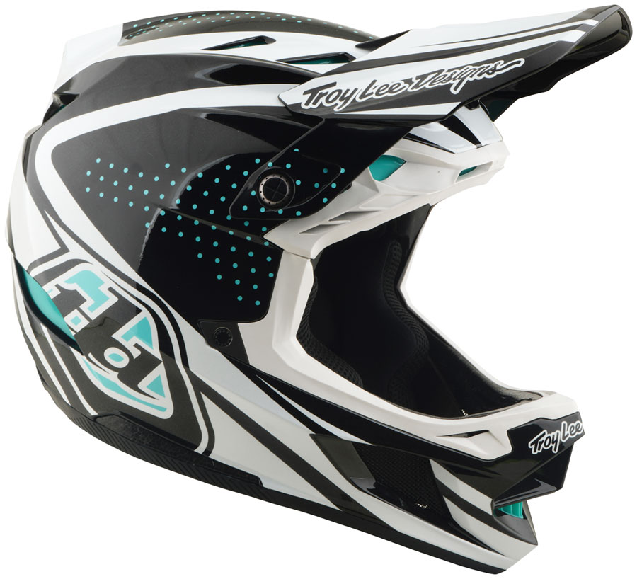 Troy Lee Designs D4 Polyacrylite Helmet – The Line Charcoal / White, Small