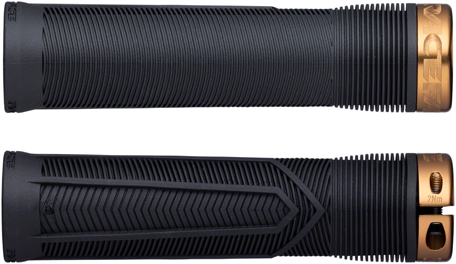 RaceFace Chester Grips - Lock-On, Black/Kashmoney Gold, 34mm