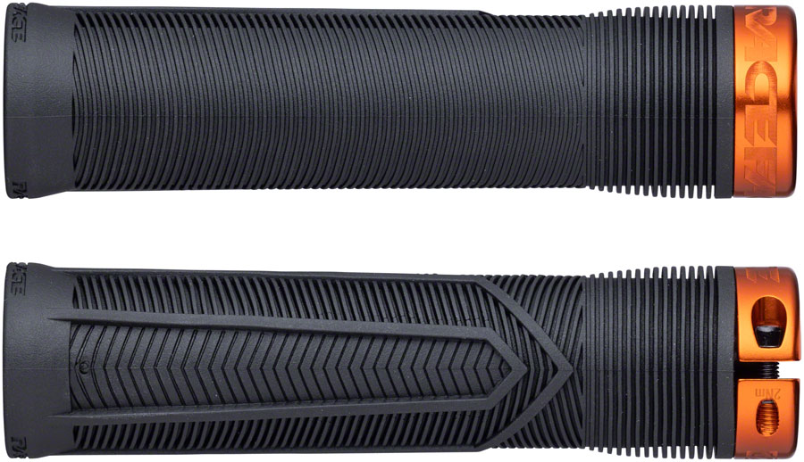 RaceFace Chester Grips - Lock-On, Black/Orange, 34mm