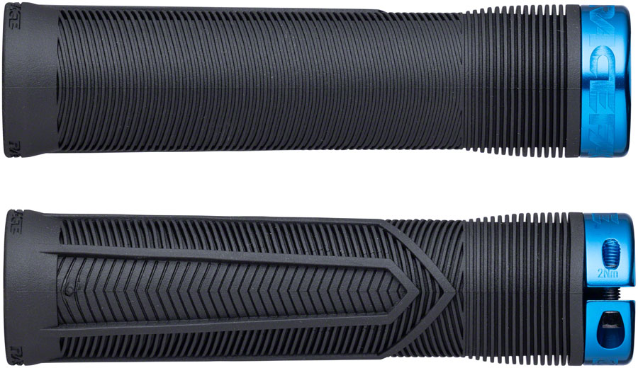 RaceFace Chester Grips - Lock-On, Black/Blue, 34mm