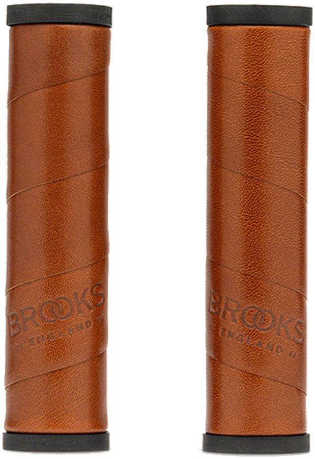 Brooks Willow Leather Grips - Honey, 130/130mm