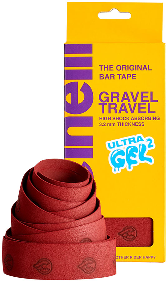 Cinelli Gravel Travel Bar Tape - Suede Gel, Crimson Red