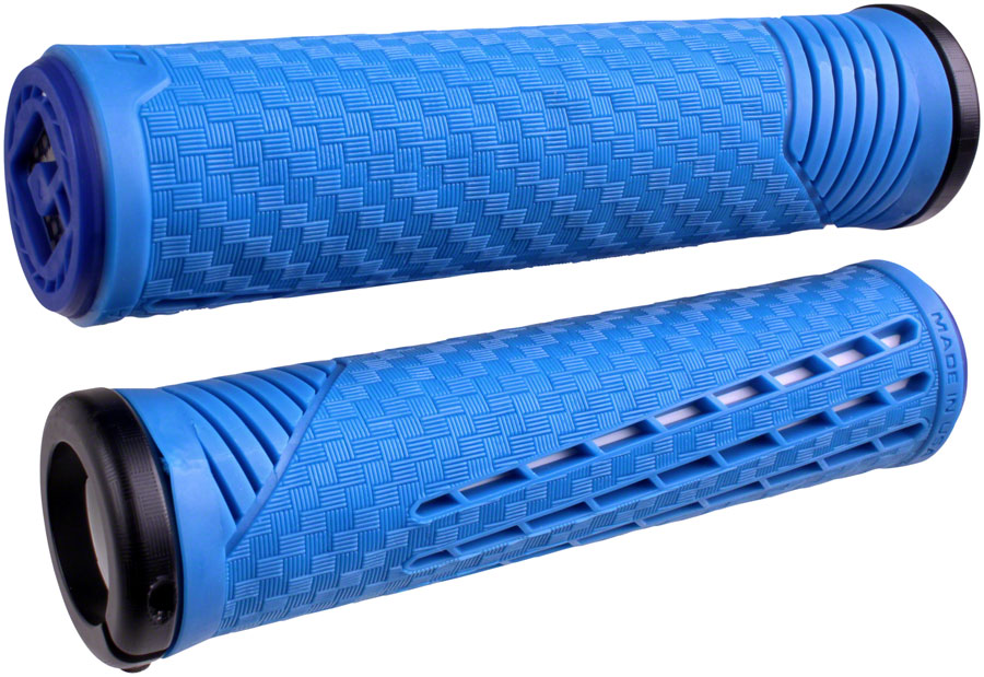 ODI CF Grips - Lock-On, Blue/White