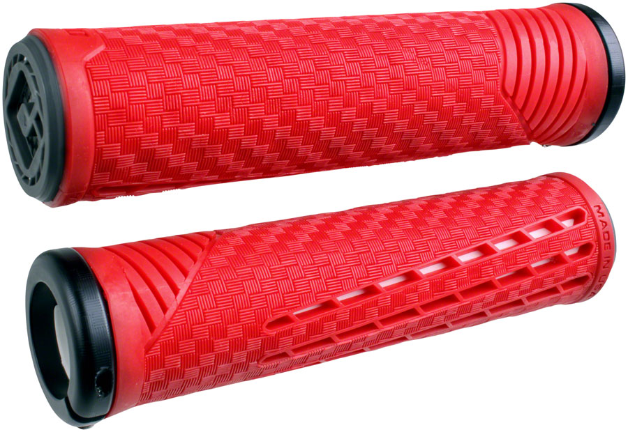 ODI CF Grips - Lock-On, Red/White