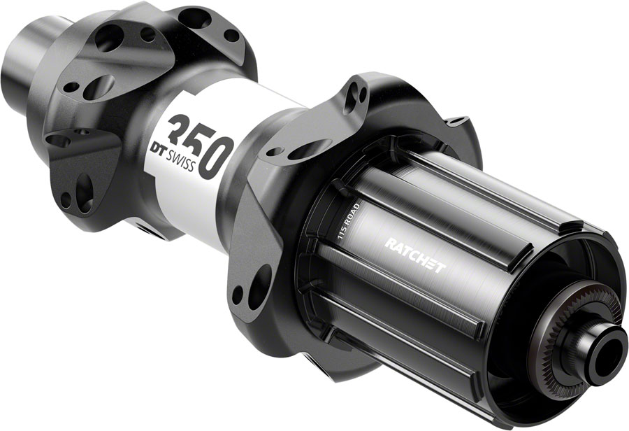 DT Swiss 350 Rear Hub - QR x 130mm, Rim Brake, HG11 Road, Black, 24H, Straightpull, 36pt, Straight Pull