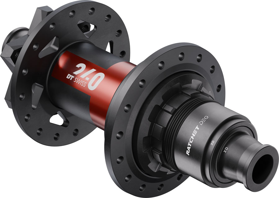 DT Swiss 240 DEG Rear Hub - 12 x 148mm, 6-Bolt, XD, Black/Red, 28H, DEG 90 DF