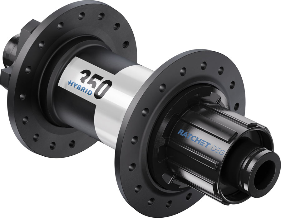 DT Swiss 350 DEG Hybrid Rear Hub - 12 x 148mm, 6-Bolt, HG Slim, Black/White, 32H, DEG 60 DF