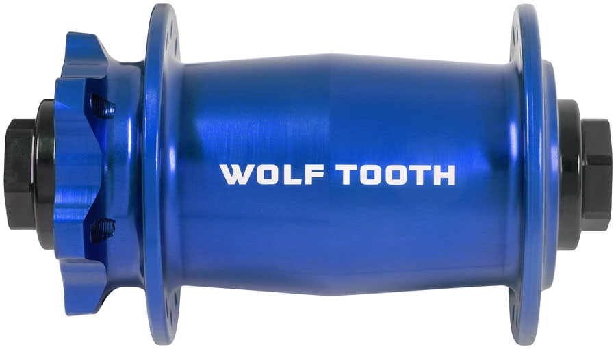 Wolf Tooth Mountain Front Hub - 15 x 110mm, 6-Bolt, Blue, J-Bend, 28H