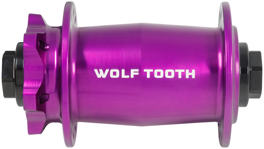 Wolf Tooth Mountain Front Hub - 15 x 110mm, 6-Bolt, Ultraviolet Purple, J-Bend, 28H
