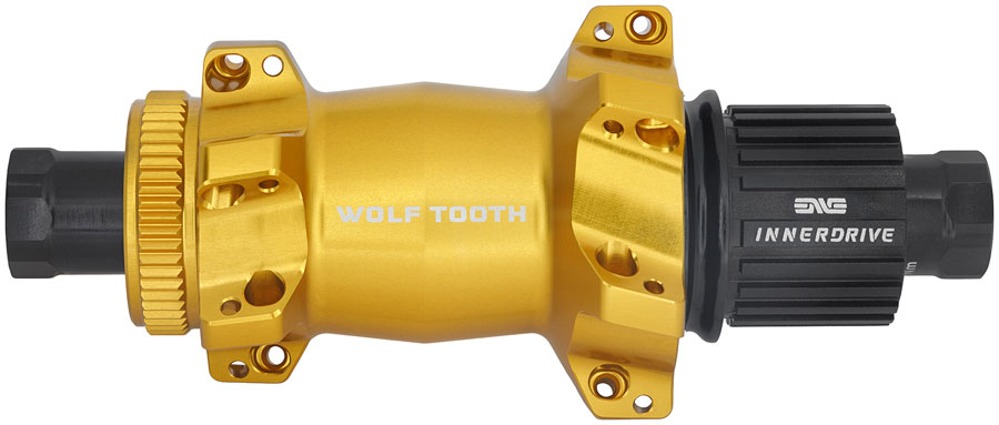 Wolf Tooth Road/Gravel Rear Hub - 12 x 142mm, Center-Lock, Microspline, Innerdrive Ratchet 40, Gold, Straight Pull, 24H