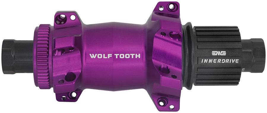 Wolf Tooth Road/Gravel Rear Hub - 12 x 142mm, Center-Lock, Microspline, Innerdrive Ratchet 40, Ultraviolet Purple, Straight Pull, 24H