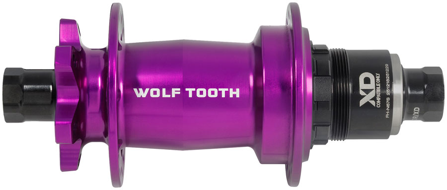 Wolf Tooth Mountain Rear Hub - 12 x 148mm, 6-Bolt, XD, Innerdrive Ratchet 60, Ultraviolet Purple, J-Bend, 32H