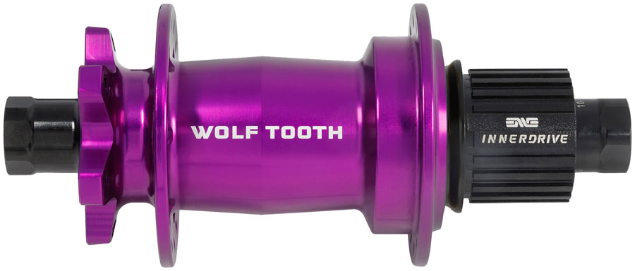 Wolf Tooth Mountain Rear Hub - 12 x 148mm, 6-Bolt, Microspline, Innerdrive Ratchet 60, Ultraviolet Purple, J-Bend, 32H