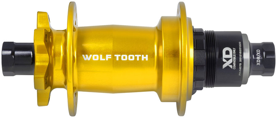 Wolf Tooth Mountain Rear Hub - 12 x 148mm, 6-Bolt, XD, Innerdrive Ratchet 60, Gold, J-Bend, 28H