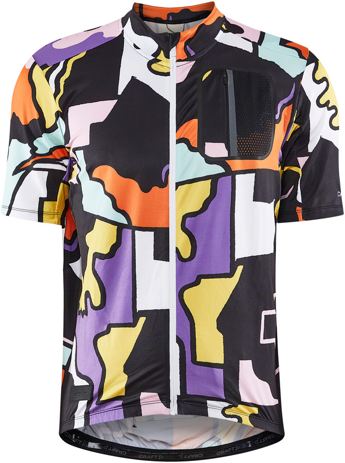 Craft ADV Bike Offroad Jersey - Short Sleeve, Multi/Gum, Large, Men's