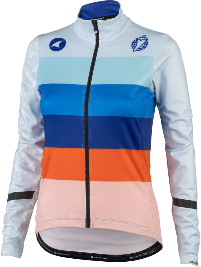 Salsa Arctica Women's Long Sleeve Jersey - Light Blue, w/Stripes, Large