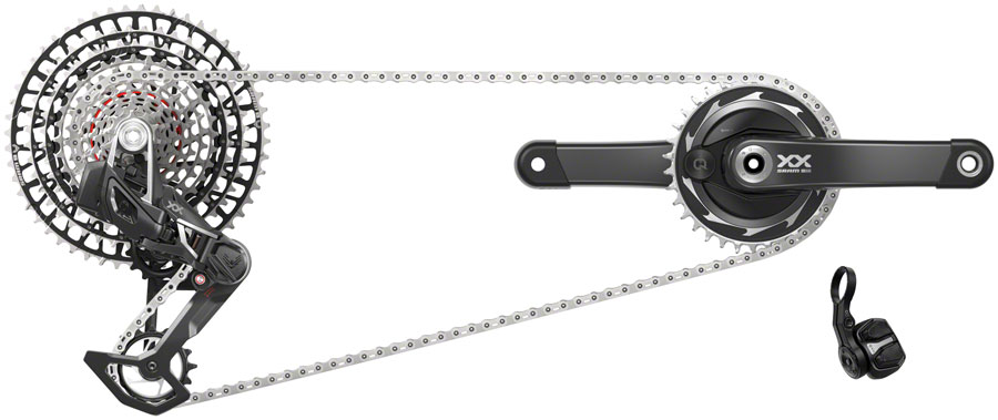 SRAM XX SL T-Type Eagle Transmission Power Meter Group - 165mm, 34t Chainring, AXS POD Controller, 10-52t Cassette, Rear Derailleur, Chain